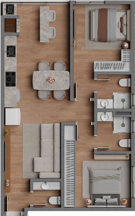 Apartamento Tipo 03 - Grace Bay Residence